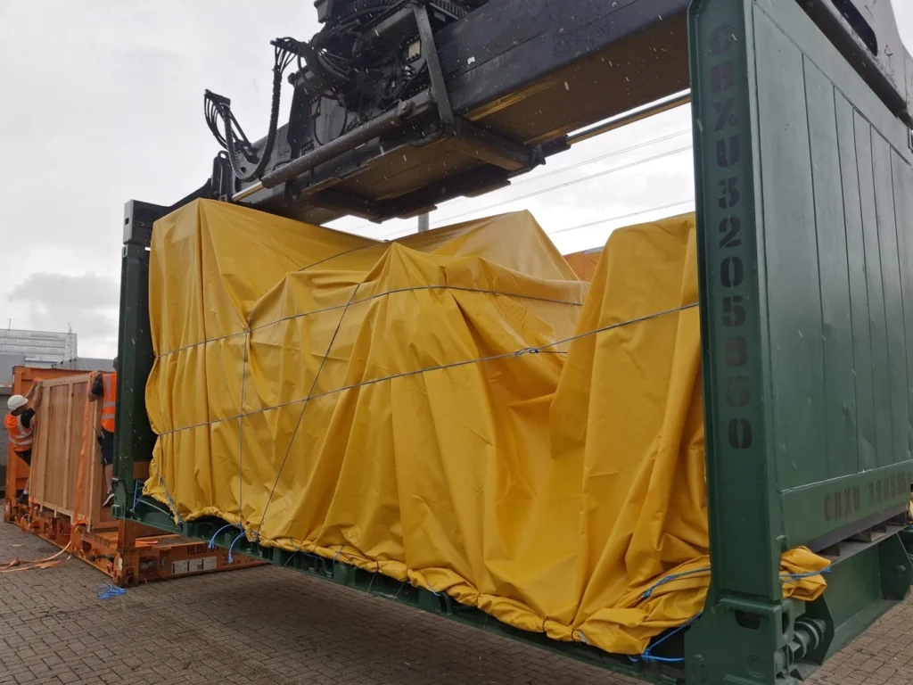 20' Flat Rack loaded for Shipping Machinery to the US